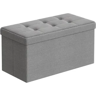 Songmics Truhenbank Hellgrau 76 x 38 x 38 cm