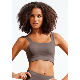 LASCANA Crop-Top Seamless Top mit Rippstruktur braun S (36/38)