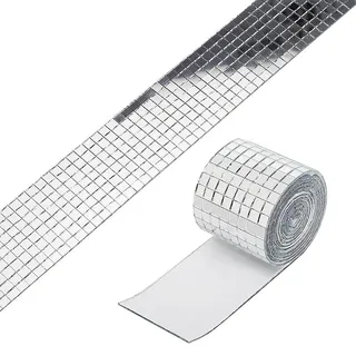 3-teiliges Set Silberner Mosaikspiegel, 1464 Körnung, Acrylkleber, 4 X 100 Cm, Für Bastelarbeiten Und Dekoration