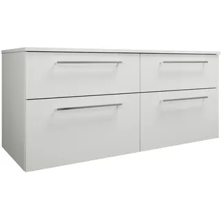 burgbad Eqio Waschtischunterschrank mit Konsolenplatte 140 cm, links und rechts, mit Stangengriff P95, Badmöbel, SGUV140F2009P95,