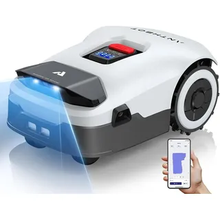 Redkey ANTHBOT KI Mähroboter ohne Begrenzungskabel Max. 2000m2, RTK+4-Kamera-Vision Rasenmäher Roboter ohne Kabel, Mehrzonen-Management, Hindernisvermeidung Rasenroboter - Genie1000