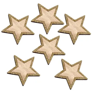 Oblique Unique Stern 6er Set glitzernd