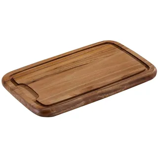 Zassenhaus Tranchierbrett aus Umweltschonendem Akazienholz in der Farbe Dunkelbraun, Maße: 36cm x 23cm x 2cm, 055122, Dunkel