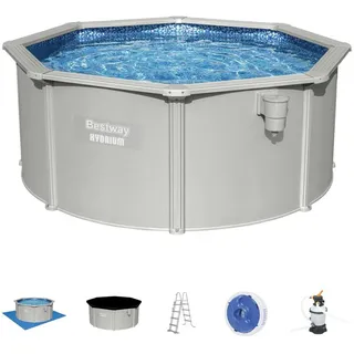 Bestway Poolset, Blau, Grau, Metall, Kunststoff, Mosaik, 120 cm, Freizeit, Pools und Wasserspaß, Aufstellpools, Aufstellpools