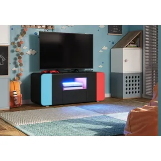 Home Affaire Level Up TV-Schrank 115 x 49 x 42 cm Blau/Rot/Schwarz Holzwerkstoff