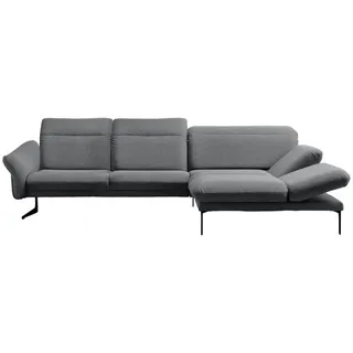 Himolla Ecksofa, Hellgrau, Metall, 4-Sitzer, Ottomane rechts, L-Form, 299x203 cm, Blauer Engel, Goldenes M, Made in Germany, Emas, Typenauswahl, Lederauswahl, Stoffauswahl, Sitzqualitäten, Hocker erhältlich, individuell planbar, Wohnzimmer, Sofas & Couches, Wohnlandschaften, Ecksofas