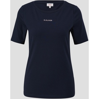 s.Oliver - T-Shirt mit Logoprint, Damen, blau, 44