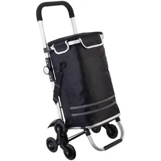 Xcase Klappbarer Treppensteiger-Einkaufstrolley mit Kühlfach Schwarz 100 x 46 x 36 cm