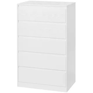 VASAGLE Kommode mit 5 Schubladen 40 x 60 x 97,4 cm Weiß