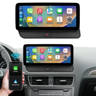Ninetom Autoradio 12,3 Zoll Touchscreen mit kabellosem Carplay und Android Auto für 2009–2017 Audi Q5 mit 3G MMI+ System, unterstützt Mirrorlink, Kamera, Navigation