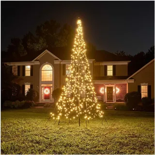 Fairybell LED-Weihnachtsbaum für draussen - 4 Meter - 640 LEDs - Weihnachtsbaum inklusive Mast - Warmweiss