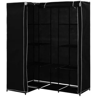vidaXL Eckkleiderschrank 130 x 169 x 87 cm schwarz
