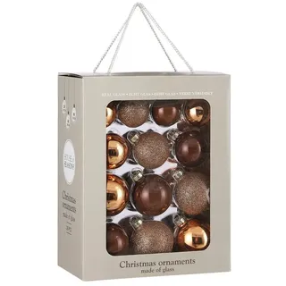 Mica Decorations Weihnachtsbaumkugel Mica Decorations Kugel glas braun 26 Stueck - d7cm braun