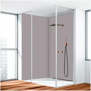 Duschrückwand, Badrückwand, Duschverkleidung, Wandverkleidung aus 3 mm Alu-Verbundplatte, Aluverbund Grau RAL 7042 120x260cm