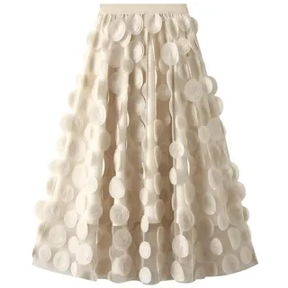 Generisch Tüllrock Damen Lang A Linie Plisseerock Chiffon Mesh Rock Hochzeit Party Elegant Maxirock Midi Skirts Freizeit Mode Faltenrock Langer Sommer Damen