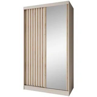 beautysofa Schwebetürenschrank Donatello 120 x 204,5 x 60 cm Beige