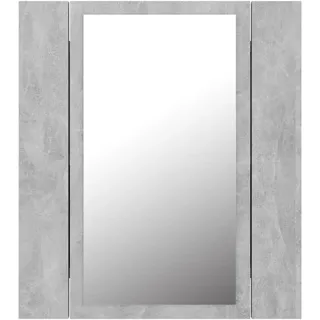 vidaXL LED-Bad-Spiegelschrank Betongrau 40x12x45 cm Acryl