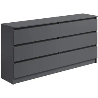 home collective Highboard 160 x 78 x 35 cm Anthrazit / Weiß
