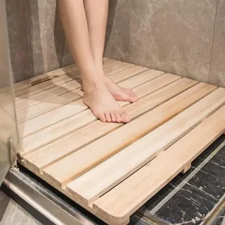 Badematte Holz Spa-Duschmatte für Duschen/Badewannen/Böden, Badewanne mit Lattenrost aus Naturholz, wasserdichte rutschfeste Badzusätze, Size : 80 x 120 cm (31 1/2 x 4