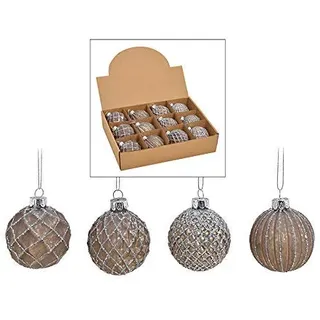 12 Weihnachtskugeln aus Glas – Ø 6 cm – Christbaumkugeln Set – Glaskugeln für Weihnachtsbaum – edle Tannenbaum Deko – klassisch, modern & elegant – Weihnachtsdeko Baumkugeln