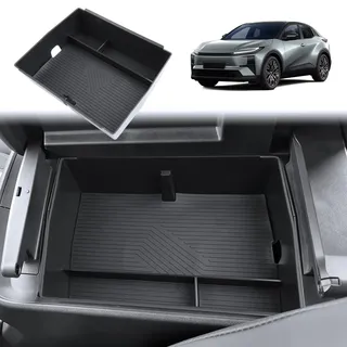 GAFAT Kompatibel mit Toyota C-HR+ EV 2026 2027 Mittelkonsole Organizer, Armlehne Aufbewahrungsbox Ablagen für Neu CHR+ Elektro, mit Anti-Geräusch & Rutschfesten Matten, Passgenaues Zubehör