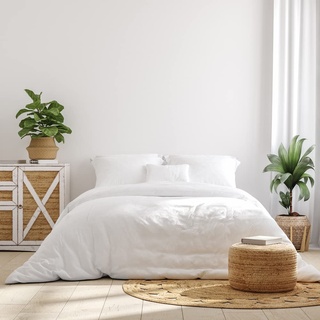 Bettbezug, 100 % Baumwolle, weiß, 80 cm, Bettbezug, 140 x 220 cm