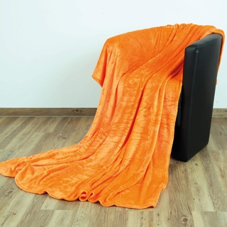 Bestlivings Kuscheldecke Wohndecke Celina - hochwertige Flauschige Decke, 80 x 120 cm - Orange