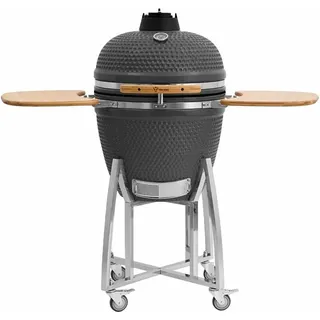 Kamado Grill Holzkohlegrill 'kuro' Ø 52 Cm, Grau, Keramikgrill Mit Ablage, Thermometer - Bbq-toro