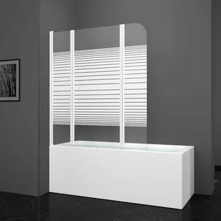 Aurlane Badewannenfaltwand 75 x 140 cm Weiß