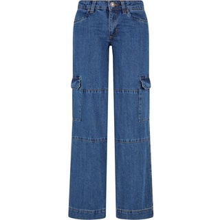 URBAN CLASSICS Bequeme Jeans Urban Classics Damen Ladies Low Waist Cargo Denim blau 33