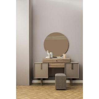 JVmoebel Schlafzimmer-Set Schminktisch Konsolentisch Frisiertisch Holz Grau Spiegel Schlafzimmer, (2-St., 1x Schminktisch + 1x Spiegel), Made in Europa grau
