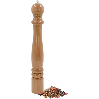 XXL Pfeffermühle aus Buchenholz Salzmühle Gewürzmühle Holz groß mit verstellbarem Keramikmahlwerk Klassisches Design Höhe 40cm