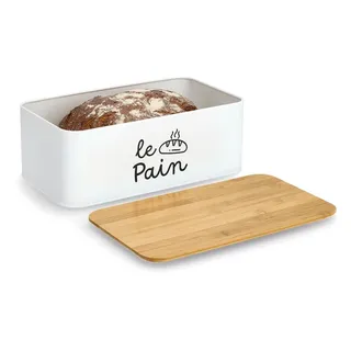 Zeller Brotkasten LE PAIN Metall/Bambus, weiß