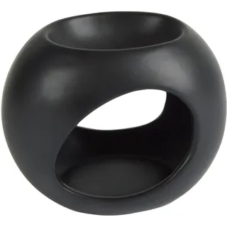Keramik Duftlampe schwarz Ø 13 cm - Ideal für Duftöl & Teelichter - Schafft wohliges Ambiente - Robust & elegant für Zuhause