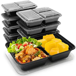 casativo Meal Prep Box 26 x 14 cm 20-tlg. Schwarz/Transparent