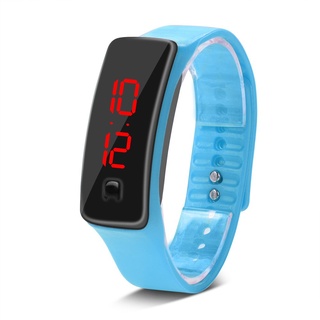 ZJchao Mehrere Farben LED Digital Armbanduhr Silikonarmband 12-Stunden-Zifferblatt Elektronische Sportuhr für Teenager Jungen Mädchen Kinder(Hellblau)
