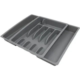 Generisch Besteckkasten verstellbar ausziehbar Wohnwagen Wohnmobil Camping Caravan Boot grau