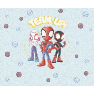 KOMAR Fototapete Spidey and his Amazing Friends Team Up", blau,rot, B:3m H:250m, Vlies, Tapeten