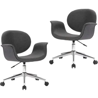 vidaXL Esszimmerstuhl grau Stoff 2er Set