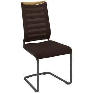 Venjakob Schwingstuhl, Dunkelbraun, Eiche, Holz, Textil, Eiche, Streifen, Rundrohr, C-Form, 47x99x59 cm, Goldenes M, Made in Germany, Dgm, DGM-Emissionslabel, Lederauswahl, Stoffauswahl, Typenauswahl, Gestellauswahl, Esszimmer, Stühle, Esszimmerstühle, Schwingstühle