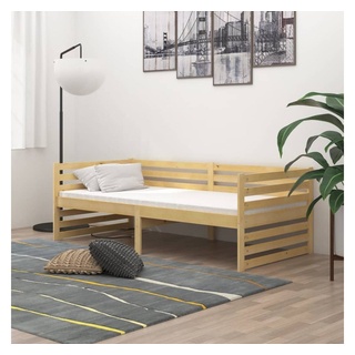 vidaXL Bett Tagesbett mit Matratze 90x200 cm Kiefer Massivholz braun