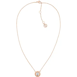 Tommy Hilfiger Jewelry Halskette mit Anhänger für Damen aus Edelstahl verziert mit einem Kristall - Erhältlich aus Rotgold oder Silber
