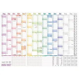Häfft Wandkalender Schuljahr 2026/2027