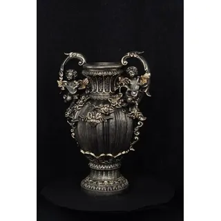 JVmoebel Dekovase Design Blumen Topf XXL Vase Vasen Handarbeit Deko Kelch Pokal 70cm, Made in Europa schwarz