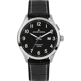 Jacques Lemans, Armbanduhr, Herrenuhr Hybromatic, Silber, (Sportuhr, 43 mm)