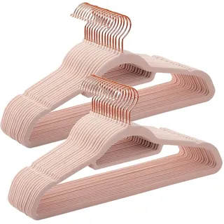 Hoppa! - Samt-Kleiderbügel - 30-teilig - Roségold, Platzsparend