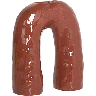 Blumenvase Braun Steinzeug 29 Cm Hoch Mit Weiter Öffnung U-förmig Modern Wohnzimmer Schlafzimmer Esszimmer Dekoration Deko-objekt Skulptur