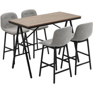 Homcom Bartisch 120 x 60 x 91 cm Hellgrau
