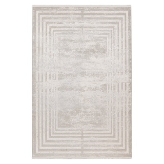 Teppich Teppich Vintage Design, silberfarben, Pierre Cardin, Rechteckig, Höhe: 11 mm, 3D Effekt, Fransen, mit Bordüre silberfarben 160 cm x 230 cm x 11 mm
