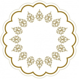 Sovie HORECA Tablett-Deckchen Royal Line Gold aus Tissue 7-lagig, Ø 180 mm, 250 Stück - Untersetzer Ornamente